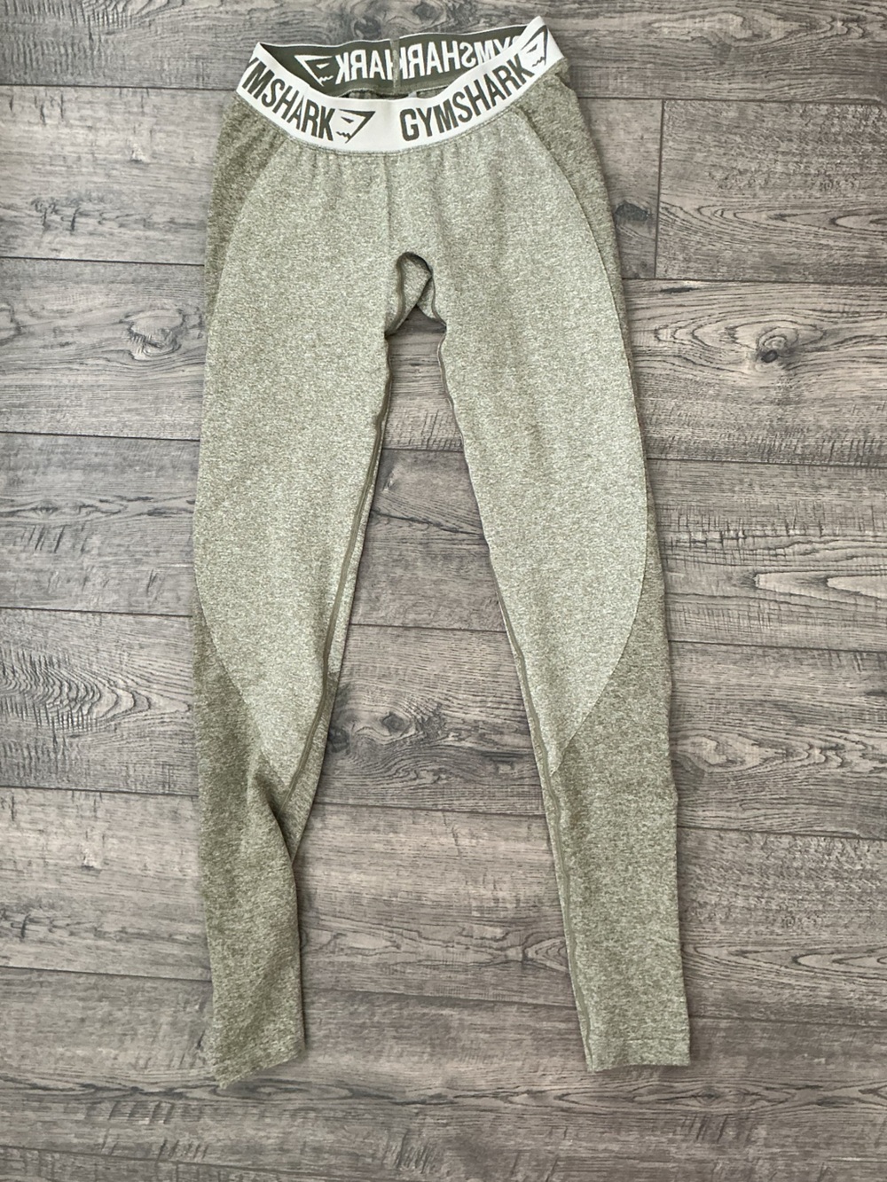 Gymshark Olive Green Leggings Waistband Brand Seam Lowrise Workout